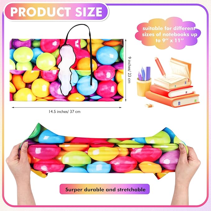 Sherr 14 Pack Stretchable Book Covers Reusable Jumbo Bookcloth 9" x 11" Durable Washable Back to School Book Cover Protector for Most Hardcover Books Textbooks(Multicolor,Modern)