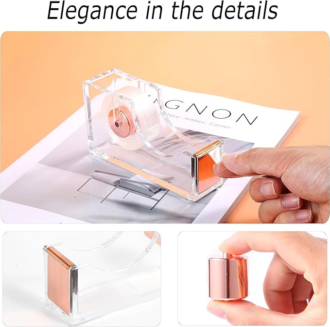 Desk Organizers and Accessories Set with 360-Degree Rotating Pen Holder, Acrylic Stapler, Tape Holder, Staple Remover, Binder/Paper Clips Kit, Scissor and 1 Box of Staples