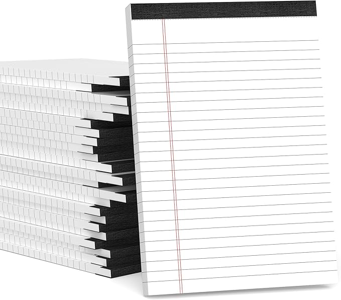 24 Pack Small Legal Pads 5x8 White Note Pads 5x8 College Ruled Paper Tablets for Office 80 GSM Paper Pads Narrow Ruled Legal Pad White Small Notepad 30 Sheets Writing Pad Lined Notepads for Office