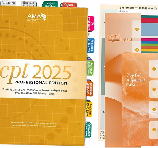 CPT 2025 Code Book Index Tabs - for AMA Version CPT 2025 Professional Edition, Easy-to-Apply, Long-Lasting, and Organized for Optimal Use (Book Not Included)