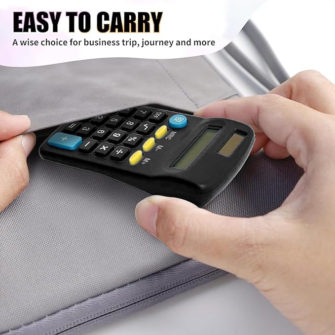 18 Pack Basic Calculators for Students, Pocket Calculator Bulk Classroom Mini Calculators Solar and Battery Dual Powered Handheld Calculator 8 Digit Display for Office School and Home (Black)