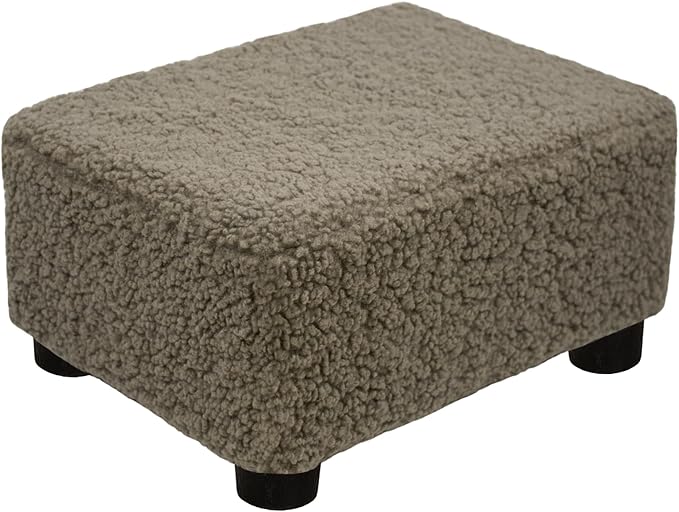 CAROLMADE Small Foot Stool Ottoman Footstool with Legs Under Desk Footrest for Living Room Bedroom and Office, Soft Coffee