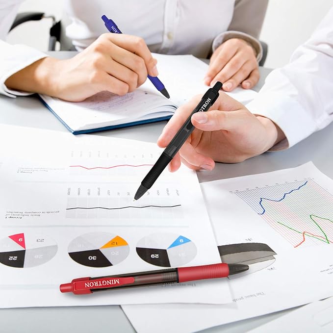 50 Pack Retractable Gel Ink Rollerball Pen, Ink Pen, Red Pen, Pen Set, Ball Pen, Bulk Pens, Journal Notebook Writing Office Supplies Pens, School Supplies, Extra Fine, 0.5MM, Red Ink