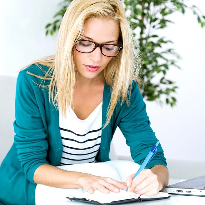 Yuxingrong Retractable Ballpoint Pens 1.0mm, Smooth Writing Black Ink Click Pens, Comfort Grip & Anti-Slip Design, Quick-Dry Oil-Based for Office, School, Journaling, Planner 100Pack