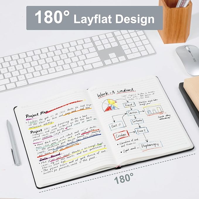 COMIX 3 Pack B5 Lined Journal Notebooks, 240 Pages, 6.9 x 9.8 Inches, Black, Hardcover Journaling Notebooks for Men & Women- Fits for Office, Business, School, Notes Taking & Writing