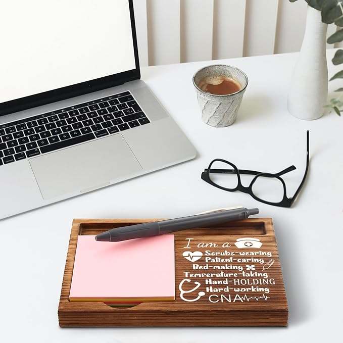 Certified Nursing Assistant Sticky Note Holder, CNA Appreciation Thank You Gifts, Certified Nursing Assistant Gifts, CNA Week Gifts Self-Stick Note Pad Holders GAA27