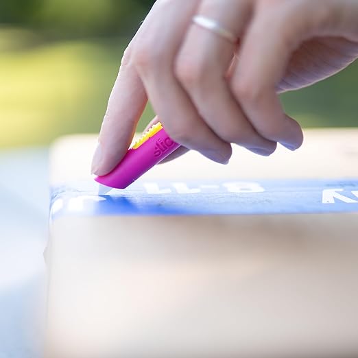 Slice Mini Pen Cutter | Keychain Knife and Box Cutter | Retractable Safety Cutter | Fuchsia