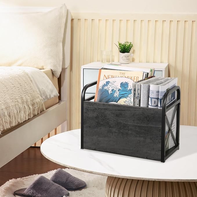 YINMIT Magazine Holder, Magazine Rack Floor, Magazine Storage Basket, Folder Organizer Bin for Books, Newspapers, Tablets
