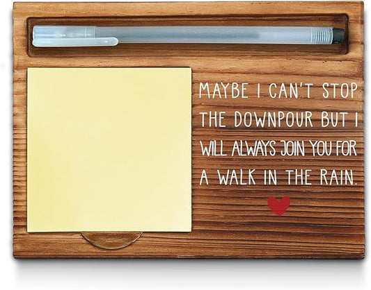 Maybe I Can't Stop The Downpour Friendship Sticky Note Holder, Friend in Need Gift, Tough Time Gift for Bestie, Sister, Friends, Coworker, Self-Stick Note Pad Holders WPP30