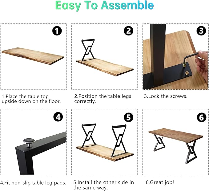 Solid Wood 55-inch Computer Desk - Large Office Desk for Home Office, Modern and Simple Design, Industrial Executive Work Table, Steady Home Office Bedroom Furniture for Study Reading Writing Dining