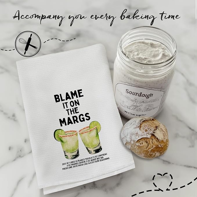 Margarita Gifts Kitchen Towels, Gifts for Margarita Lovers Decorative Hand Towels for Bathroom, Cocktail Themed Gift Dish Tea Towel for Kitchen Bar Cart Pub, 16x24 Inch