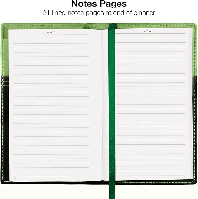 2026 Pocket Planner/Pocket Calendar and Pen, 3.5"x6": Includes 14 Months (November 2025 - December 2026) / 2026 Weekly Planner/Weekly Agenda/Monthly Calendar Organizer (Green/Black)