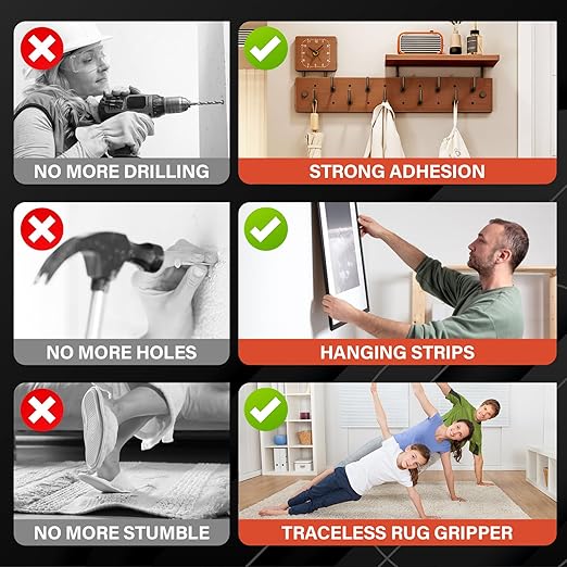 Navona 2In x 10Ft Double Sided Nano Tape, Heavy Duty Removable Transparent Mounting Tape for Walls, Home, Office, Kitchen – Multipurpose Reusable Adhesive Tape