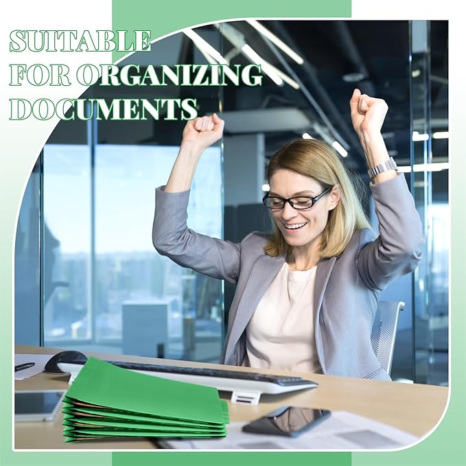 Skyygemm 72 Pcs Classification Folders Letter Size, 1 Divider Pressboard File Folder with Fasteners, Expanding File Organizer Bulk for Teachers, Clergy, Office, Church, Christmas Donations (Green)