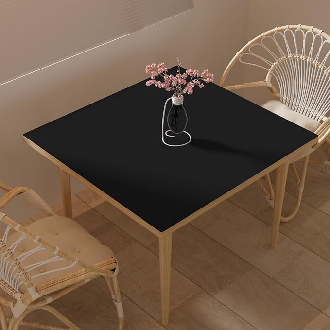 Leather Table Cover,1.8mm Thick,42x42 Inch Table Protector,Table Protector for Dining Room Table,Dining Table Cover,Table Cover Protector,Dining Table Protector(Black+Black,42x42)