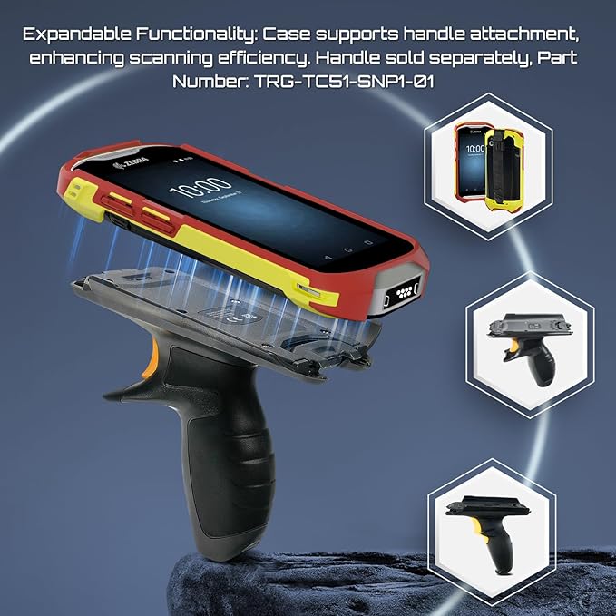 TC51 TC52 TC56 TC57 TC510K Case with Hand Strap - Protective & Ergonomic for Zebra Handheld Barcode Scanners SG-TC5X-EXO1-01 SG-TC5X-EXONHS-01 (Red-Yellow Blend)