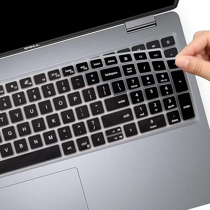 Keyboard Cover Skin for Dell Latitude 5520 5521 5530 5531 5540, Dell Precision 3580 3581 3560 3570 3561 3571 Laptop, Dell Latitude 5540 5530 5520 Keyboard Protective Cover-Black