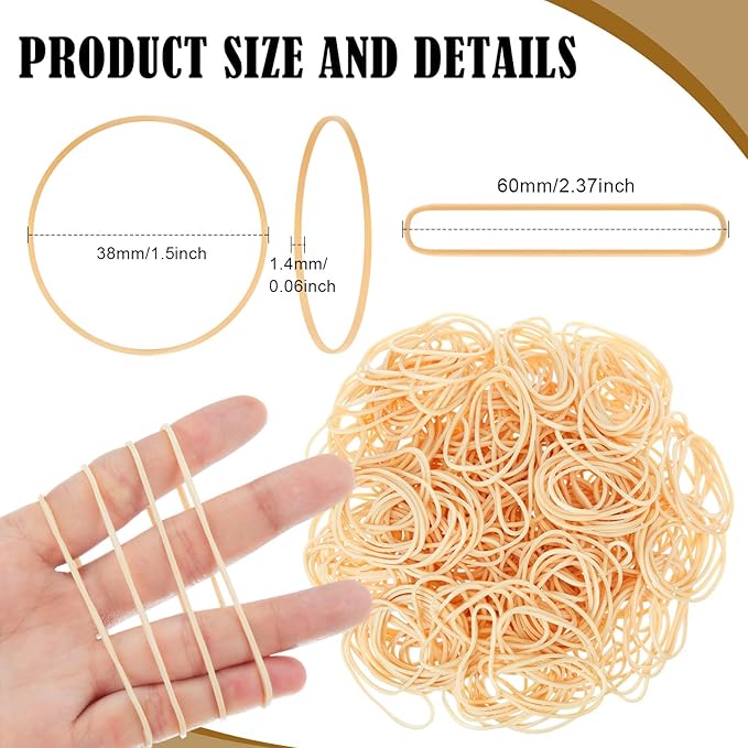 Marspark Rubber Bands Bulk Elastic Rubber Bands 5 lb File Folder Strong Elastic for Office Home Supply Crafts (Size 16)