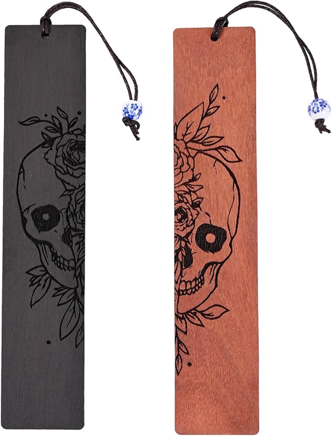 Horror Bookmark, Cool Halloween Bookmarks Skull Gothic Bookmarks for Adult Horror Gifts (Skull)
