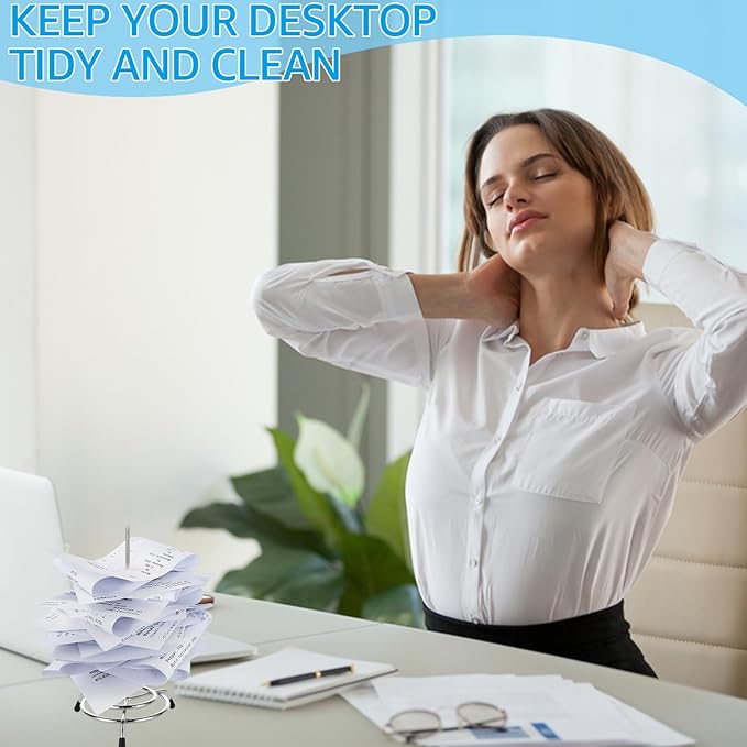 10PCS Receipt Holder Spike, 3.3x6.3 Inch Receipt Spike Ticket Stabber for Restaurant Office Home, Stainless Steel Bill Fork for Memo Food Order Paper Stand Supplies