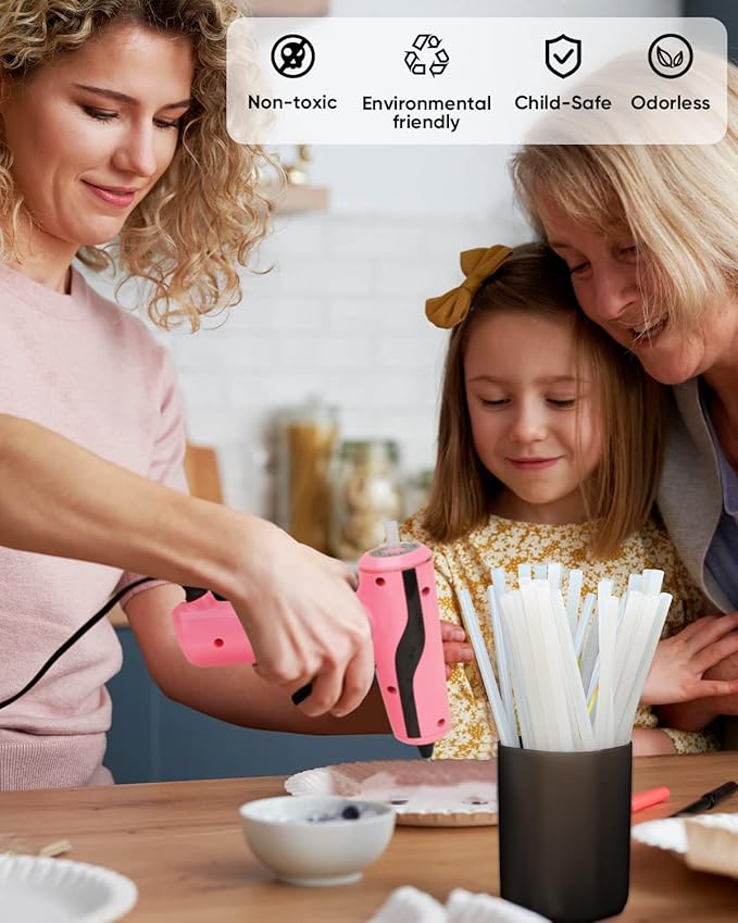 SHALL Mini Hot Glue Sticks, 0.27” Dia x 4” Long, 220-pack Clear Hot Melt Glue Gun Sticks for All-temp Mini Glue Guns, Multipurpose for Kids Adults DIY Art Craft Sealing Repairing Festival Decoration