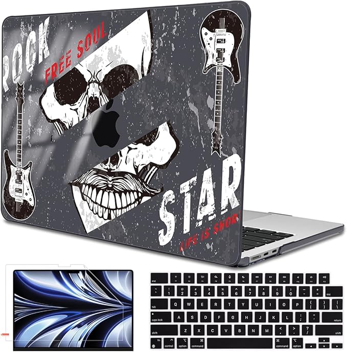 Compatible with 2022 2023 2024 2025 MacBook Air 13.6 inch Case M4 A3240 A3113 M3 A2681 M2 Cover, Crystal Pattern Plastic Hard Case Sleeve for MacBook 13.6 Air 2025 M4 Touch ID, Free Soul