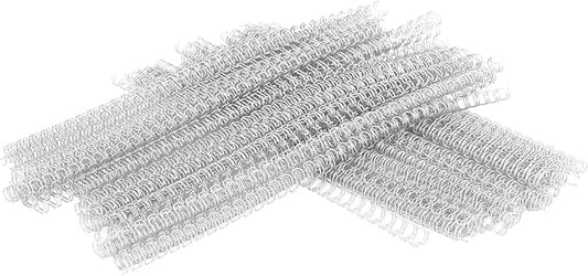 100 Pack Double Loop Wire Binding Spines, YolieraArt Wire Binding Spines, 5/8 Inch Binding Wire for Letter Size ((140 Sheet Capacity, 3:1 Pitch, Silver)