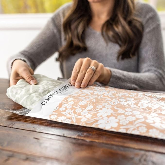 Poly Mailers 10x13 Inch 500 Pack Medium Shipping Bags Strong Thick Mailing Envelopes | Self Sealing Adhesive | Waterproof & Tear Resistant | Small Business Packaging for Clothing - Floral Dusty Pink