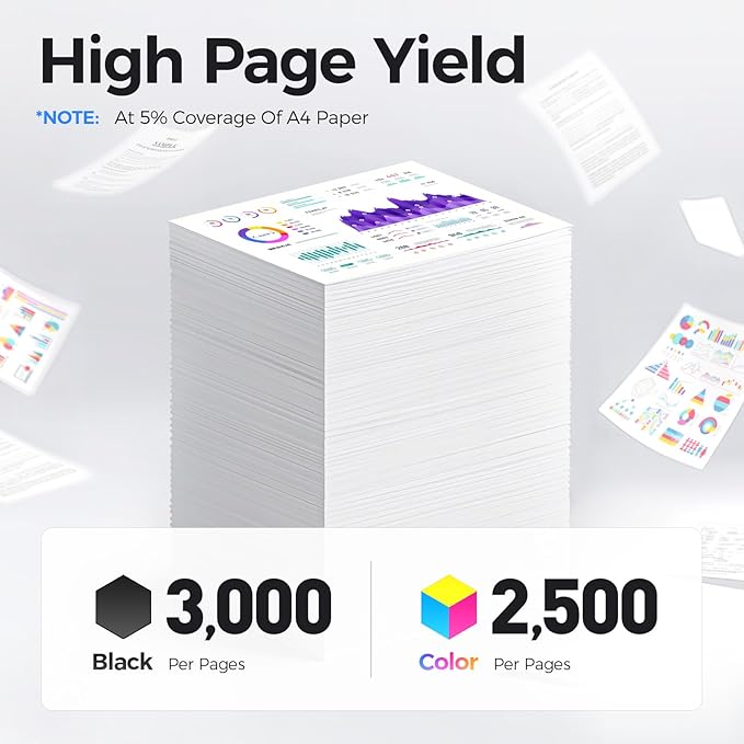 C230 C235 Toner Cartridge with Chip High Capacity Set 4-Pack Replacement for Xerox 006R04391 006R04392 006R04393 006R04394 Compatible with Xerox C230 C235 C230DNI C235DNI C225 Printer Black and Color