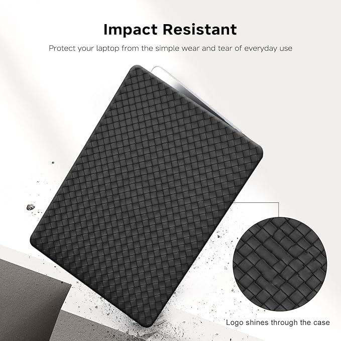Woven Case for MacBook Pro 14 inch Case 2025-2021 M5 M4 M3 M2 M1 A3434 A3112 A3185 A3401 A2918 A2992 A2779 A2442,Protective Leather Woven Textured Cases&Keyboard Cover for Mac Pro14,Boho Black