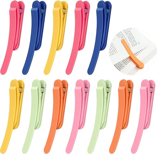 12 PCS Automatic Smart Bookmarks for Women Men, Silicone Mark Bible Markers for Reading, Accessories, Lovers Gifts, Bookish Gifts, Birthday Party Favors for Kids, D