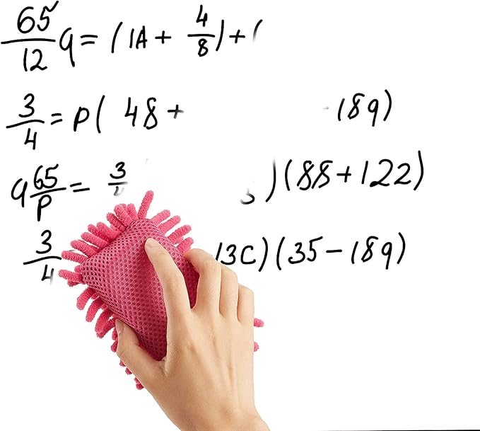 Zonon 4 Pieces Dry Erase Eraser Microfiber Shag Washable Whiteboard Eraser for Markers, Chalk, Classroom, Home and Office(Blue, Pink)