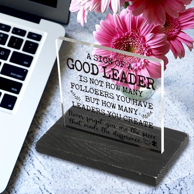 Leader gifts for Women Men, Leadership Gifts for Women Managers, Thank You Appreciation Gifts for Leader Mentor Boss Team Leader, Office Home Best Leader Gifts Decorative Signs-DX331