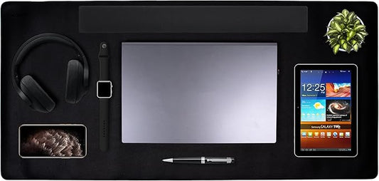 Cossini XL Desk Pad - Large Vegan Leather Desk Mat 17 x 36- Buttery Smooth Writing, Damage Blocking, Non-Slip, Waterproof - Home Office Computer Desk Protector Blotter Laptop Keyboard Mouse Pad