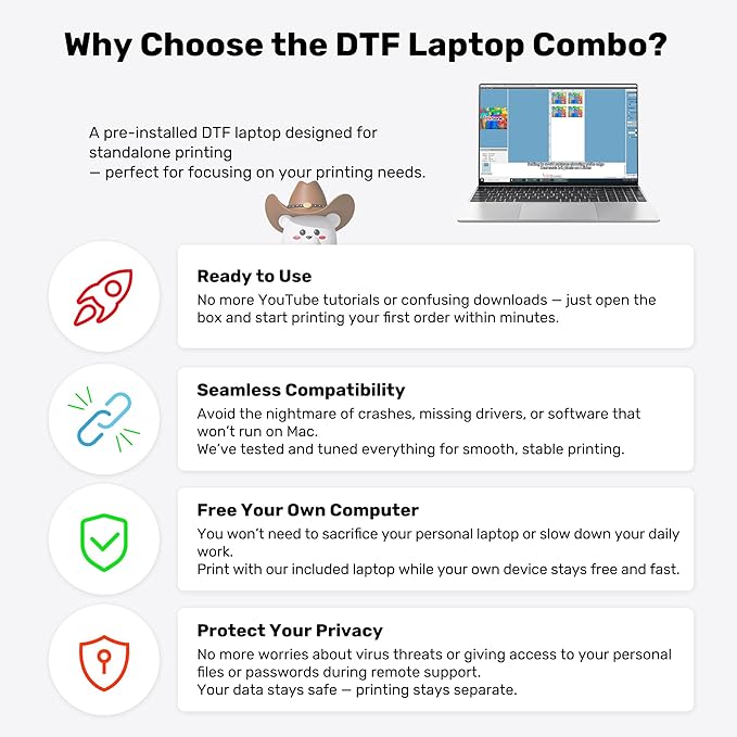 InkSonic R1390 DTF Printer Machine, A3 T Shirt Printing Machine with Oven, 13" DTF Printer Bundles, Direct to Film Heat Transfer, T-Shirt Maker for Clothes Design, Custom Garment Printing