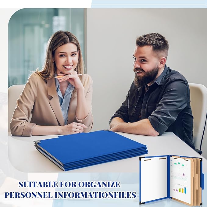 Henoyso 10 Pcs Hanging Classification Folders 3 Dividers Letter Size File Classification Folders 2 Expansion with Fastener Top Tab Organizer Blue Heavy Duty Organizer for Teacher Office Medical