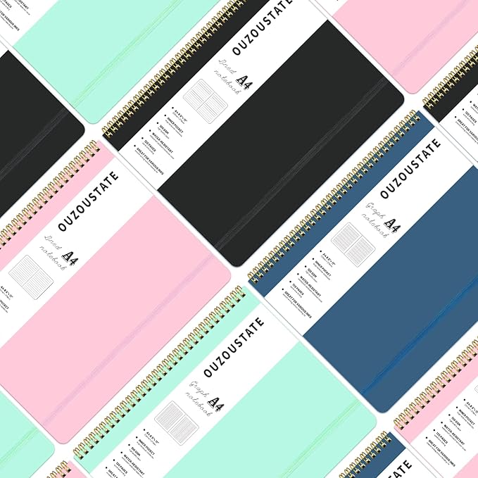 Lined Spiral Notebook A4 Hard Cover Notebook 8.5" x 11", Black College Ruled Notebook for Work, 120 Pages 100GSM Large Thick Paper Writing Journal for Women & Men