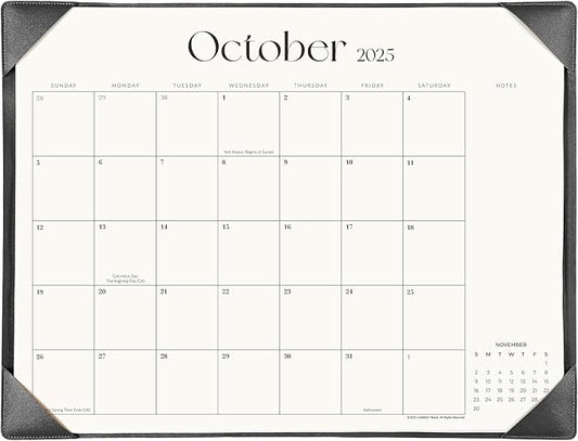 Simplified Desk Calendar 2026 with Desktop Mat, Cabbrix Large Desk Pad Calendar 21" x 16-1/2" Including January 2026 to December 2026, Desk Blotter Calendar 2026 for Home School and Office (Black)