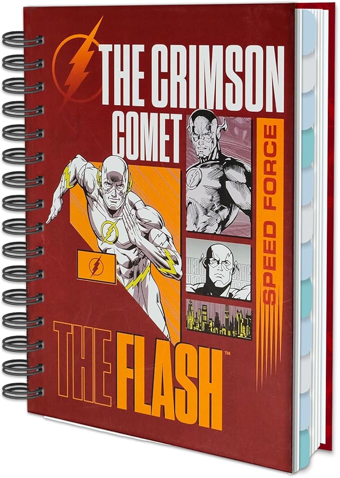 Cool Hero Academic Planner, Weekly Monthly Daily Agenda, Custom Date Organizer for Junior，Senior Students, Spiral Bound Notebook with Colorful Tabs,Datebooks for Time Management (Red and Yellow)