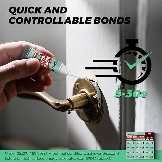 Super Glue Liquid, Instant Adhesive, Multipack Cyanoacrylate Strong Clear Glue for Shoe Sole Repair Ceramic Plastic Metal Wood Pottery Leather Aquarium Glass Rubber, Strong Bonding