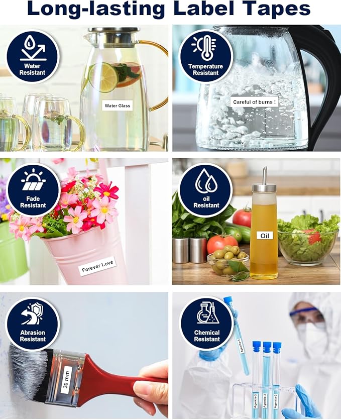 Label Maker Tape TZe-231 Replacement for Brother and Dymo (TZe x 5 Pack)