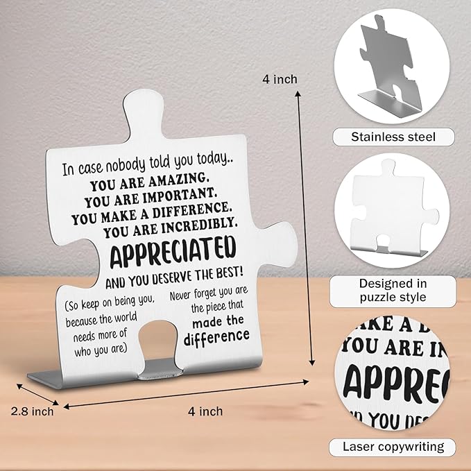 Thank You Gifts for Coworkers, Boss, Women, Men, Friends. Appreciated Coworker Gift. Inspirational Gift Ideas, Motivational Quotes for Office Home Decorative Signs Plaques WDD4