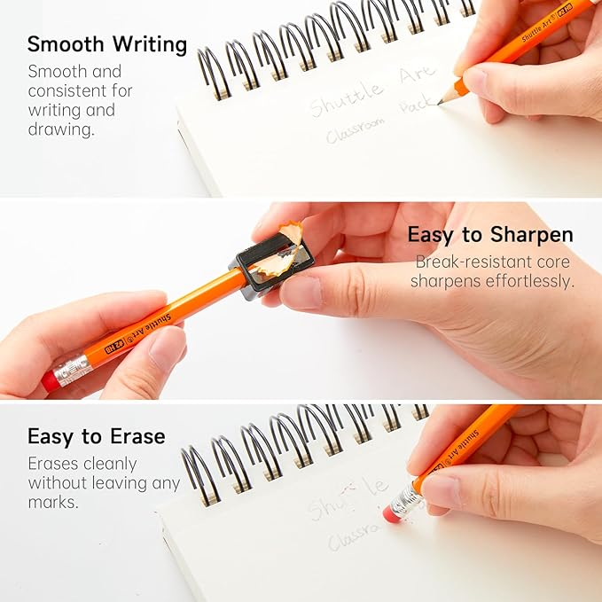 Shuttle Art 600 Pack Golf Pencils With Erasers, #2 HB Pencils Bulk, 3.5” Mini Pencil, Pre-Sharpened Small Pencil for Kids Teachers Classroom Games, Back to School Supplies