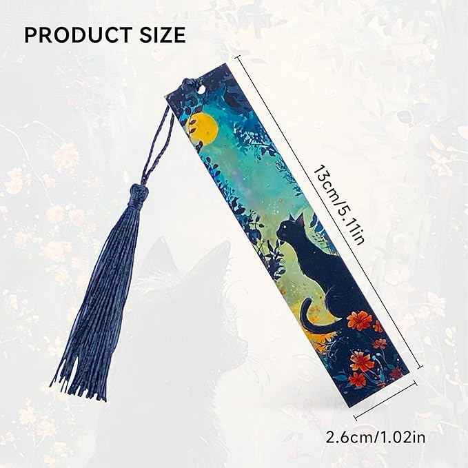 Metal Bookmark Black Cat Bookmarks for Women Men Book Lovers Book Mark Set of 2 with Tassel Reading Book Accessories Book Marks for Reading Women Men Book Lovers Gifts