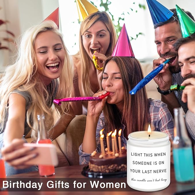 Homsolver Gifts for Women, Best Friend Birthday Christmas Friendship Gifts for Women, Sister, Friend, Mom, Bestie, Her, BFF, Coworker, Unique Woman Gift, Funny Lavender Scented Candle Gift