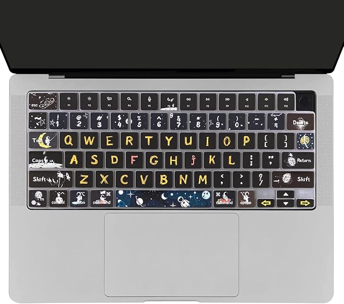 Keyboard Cover Skin for 2021-2024 MacBook Pro 14/16 (A2442 A2485 A3112 A3401 A3403 A2992 A2779 A2780 A2991 A2918 M1/M2/M3 M4) & MacBook Air 13.6''/15'' (A2681 A3113 A2941 A3114),Space Man