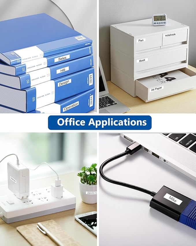 TZe TZ Tape 12mm 0.47 Inch Laminated Clear Compatible with P Touch Label Tape TZe-131 TZe131 for Ptouch PT-H110 D200 D210 D220 D400 D600 D610BT PTD220 Label Maker, Black on Clear