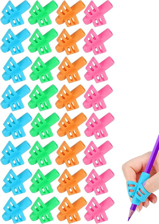 SANNIX 32 Pack Pencil Kids Grips for Kids Handwriting, Pencil Holder for Kids, Handwriting Grip, Ergonomic Training Pencil Pen Grips, Writing Tool for Toddlers Preschoolers, Children