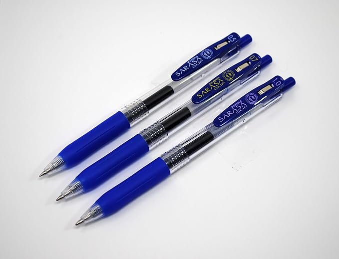 Zebra Pen Sarasa Clip Recycled Retractable Gel Pen, Fine Point, 0.5mm, Blue Ink, Ideal for School Suppies and Teacher Supplies, 75% Recycled,12-Pack (47320AMZ)