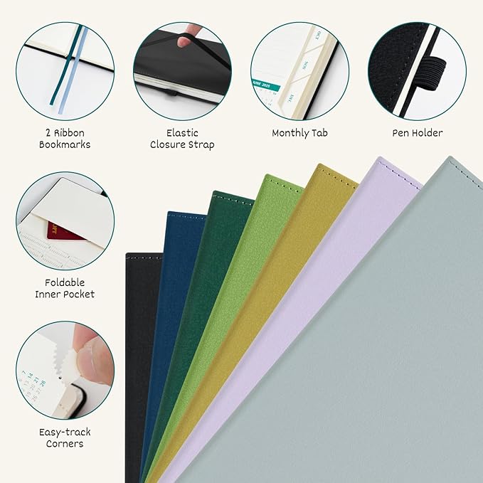 BEZEND 2026 Planner Weekly and Monthly (8.5" x 11"), Large 2-Column Calendar Book (Jul 25-Dec 26), Dual Schedule for Daily Appointment, Inner Pocket & Tabs, PU Leather Hardcover - Prussian Blue